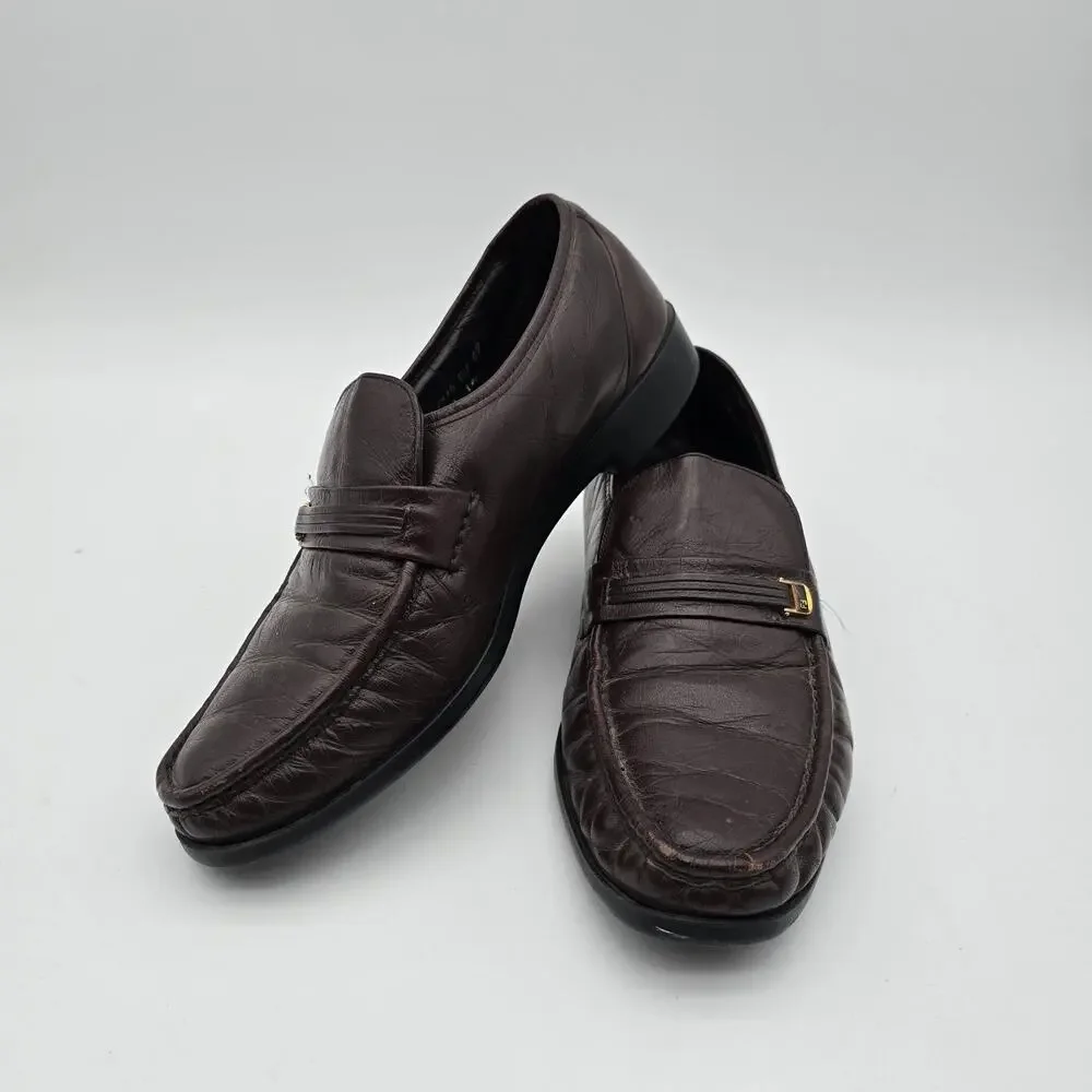 Florsheim Shoes Mens 10 Loafer Leather Flat Slip On Dark Brown Comfortech